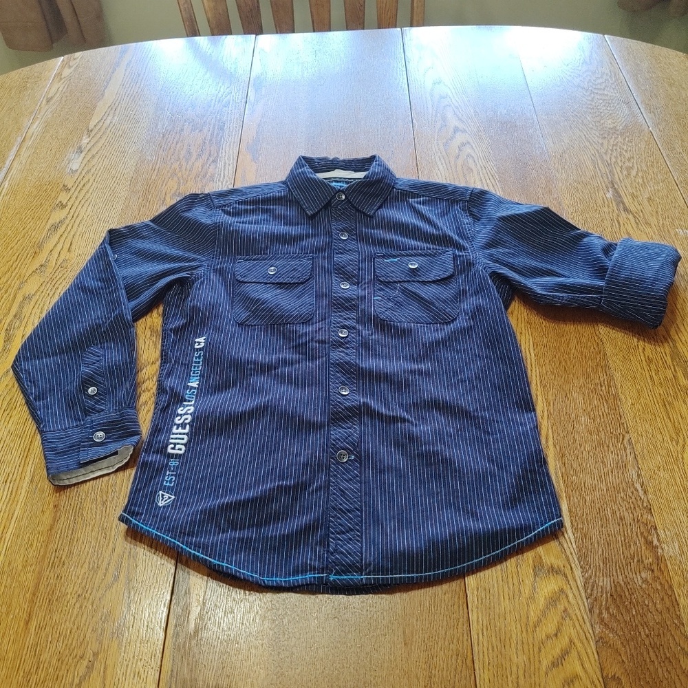Navy Blue Guess button down Size 8/10